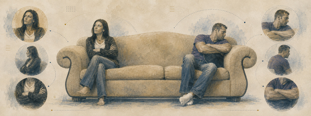 Bras croisés, signification, retrait, fermeture, couple